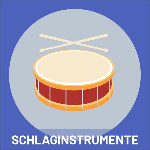 Schlaginstrumente mit Schriftzug
